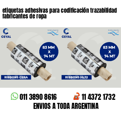 etiquetas adhesivas para codificación trazabilidad fabricantes de ropa
