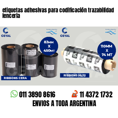 etiquetas adhesivas para codificación trazabilidad lenceria