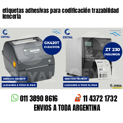 etiquetas adhesivas para codificación trazabilidad lenceria