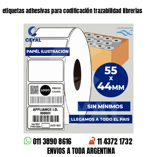etiquetas adhesivas para codificación trazabilidad librerias