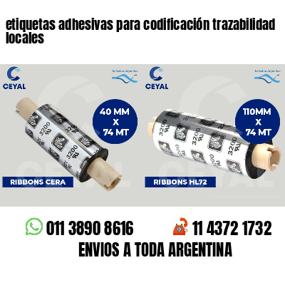 etiquetas adhesivas para codificación trazabilidad locales