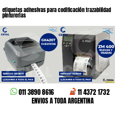 etiquetas adhesivas para codificación trazabilidad pinturerías