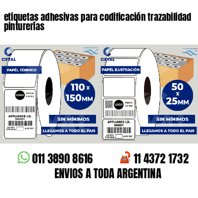 etiquetas adhesivas para codificación trazabilidad pinturerías