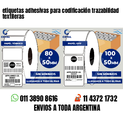 etiquetas adhesivas para codificación trazabilidad textileras