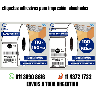 etiquetas adhesivas para impresión almohadas