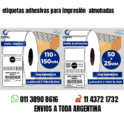 etiquetas adhesivas para impresión almohadas