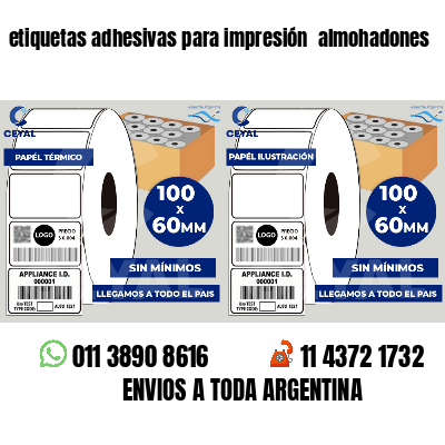 etiquetas adhesivas para impresión almohadones