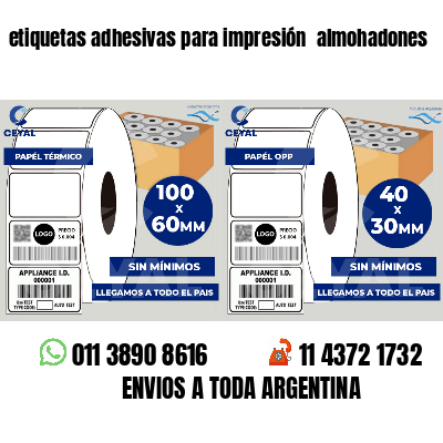 etiquetas adhesivas para impresión almohadones