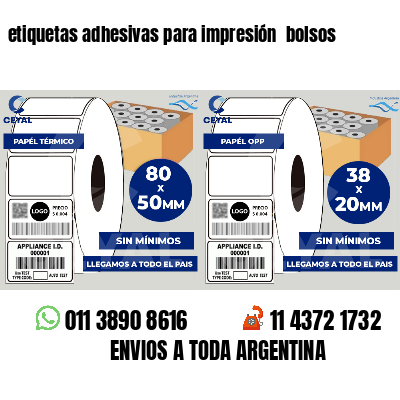 etiquetas adhesivas para impresión bolsos