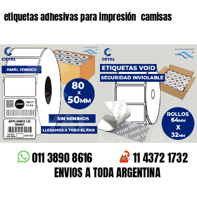 etiquetas adhesivas para impresión camisas