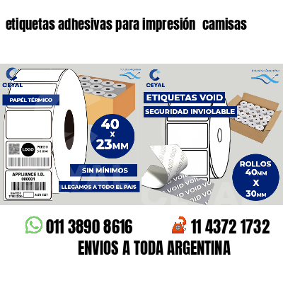 etiquetas adhesivas para impresión camisas