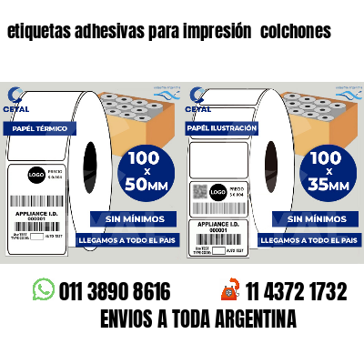 etiquetas adhesivas para impresión colchones