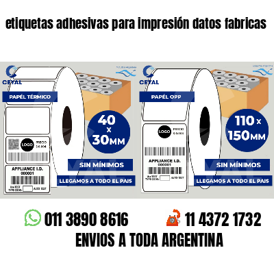 etiquetas adhesivas para impresión datos fabricas