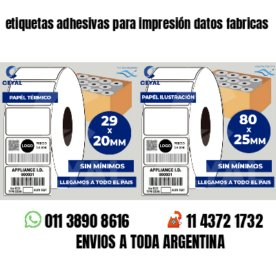 etiquetas adhesivas para impresión datos fabricas