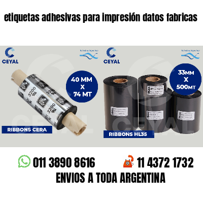 etiquetas adhesivas para impresión datos fabricas