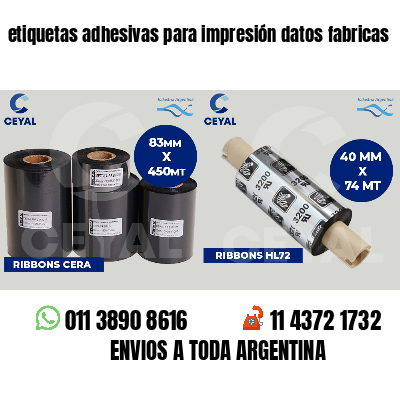 etiquetas adhesivas para impresión datos fabricas