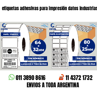 etiquetas adhesivas para impresión datos industrias