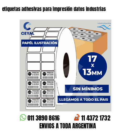 etiquetas adhesivas para impresión datos industrias