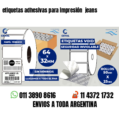 etiquetas adhesivas para impresión  jeans