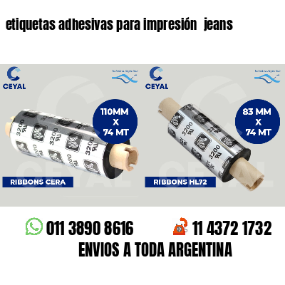 etiquetas adhesivas para impresión  jeans