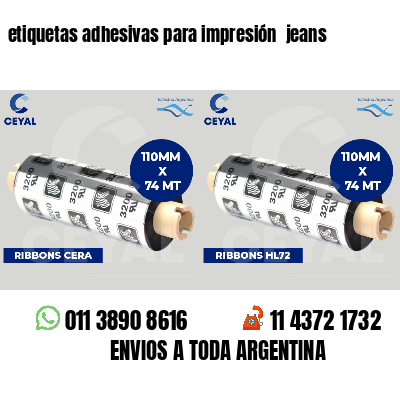 etiquetas adhesivas para impresión jeans