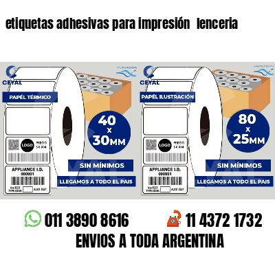 etiquetas adhesivas para impresión lenceria