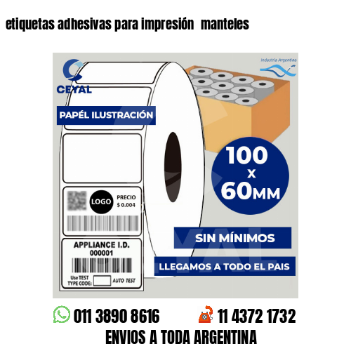 etiquetas adhesivas para impresión  manteles