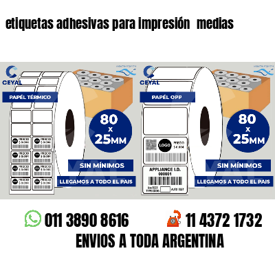 etiquetas adhesivas para impresión medias