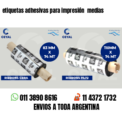 etiquetas adhesivas para impresión medias