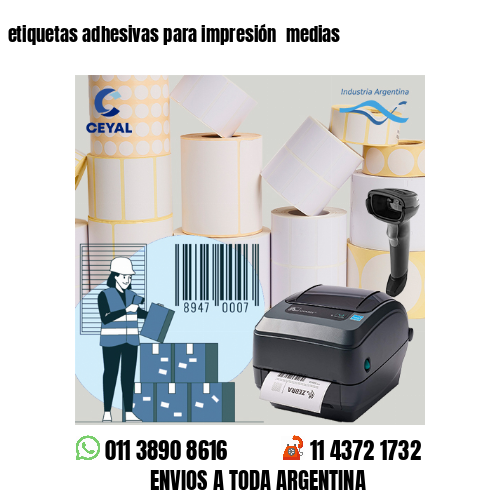 etiquetas adhesivas para impresión  medias
