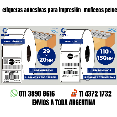 etiquetas adhesivas para impresión muñecos peluche