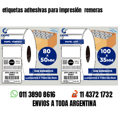 etiquetas adhesivas para impresión  remeras