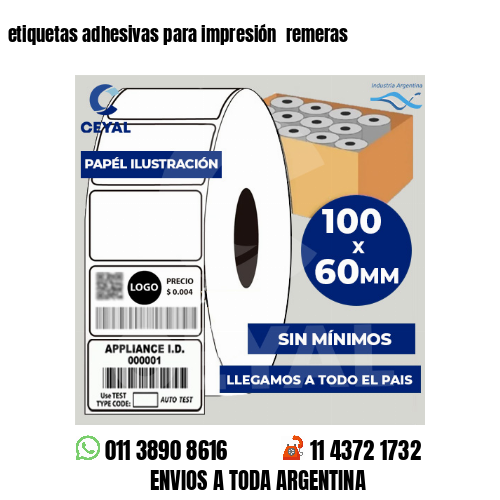 etiquetas adhesivas para impresión  remeras