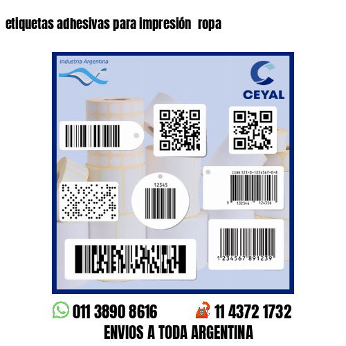 etiquetas adhesivas para impresión  ropa
