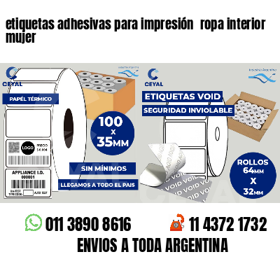 etiquetas adhesivas para impresión  ropa interior mujer