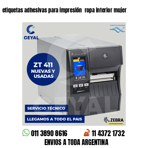 etiquetas adhesivas para impresión  ropa interior mujer