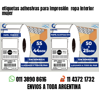 etiquetas adhesivas para impresión ropa interior mujer