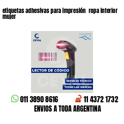 etiquetas adhesivas para impresión ropa interior mujer