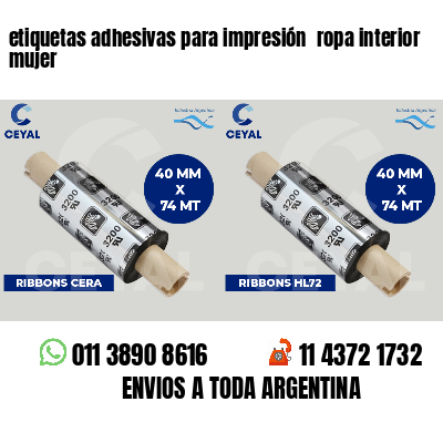 etiquetas adhesivas para impresión  ropa interior mujer