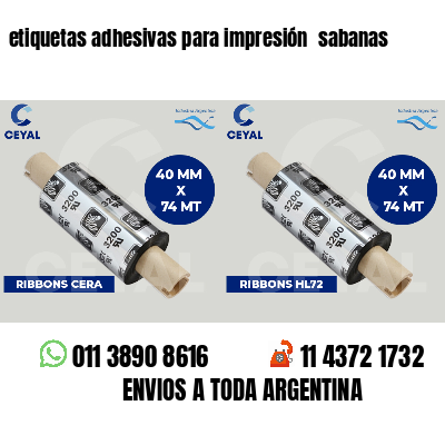 etiquetas adhesivas para impresión sabanas
