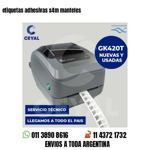etiquetas adhesivas s4m manteles