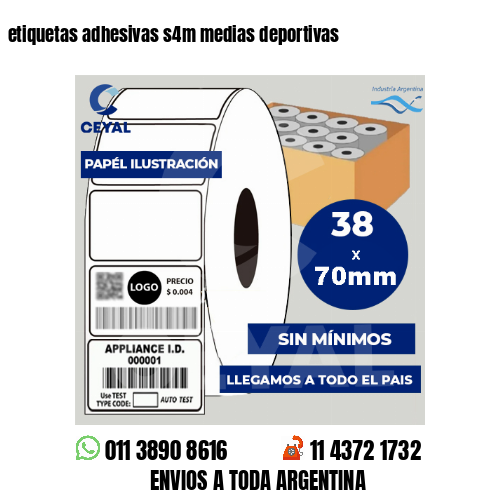 etiquetas adhesivas s4m medias deportivas