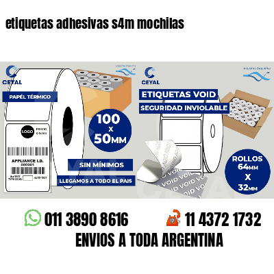etiquetas adhesivas s4m mochilas