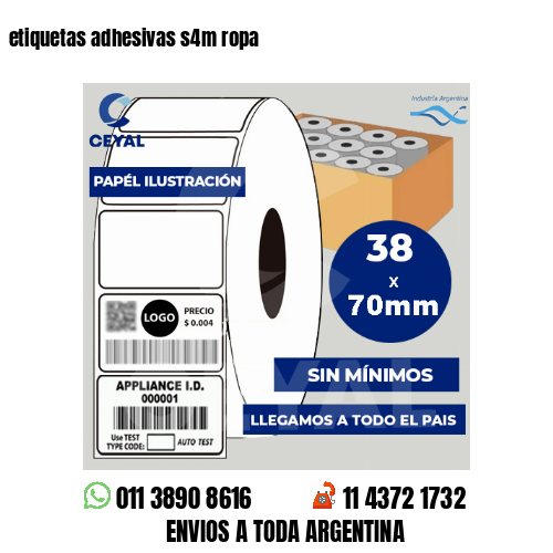 etiquetas adhesivas s4m ropa