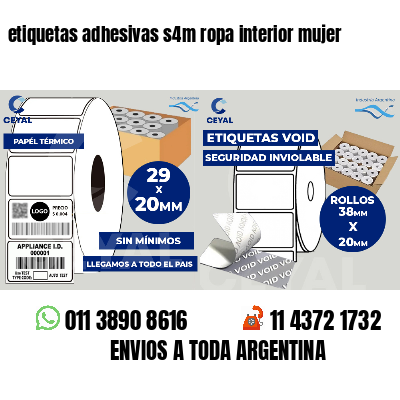 etiquetas adhesivas s4m ropa interior mujer