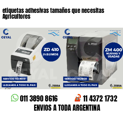 etiquetas adhesivas tamaños que necesitas Agricultores