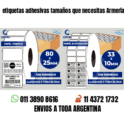 etiquetas adhesivas tamaños que necesitas Armerías