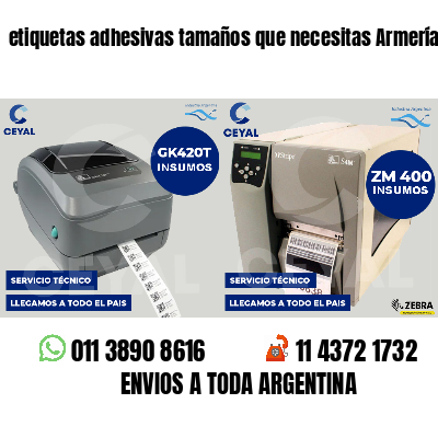 etiquetas adhesivas tamaños que necesitas Armerías