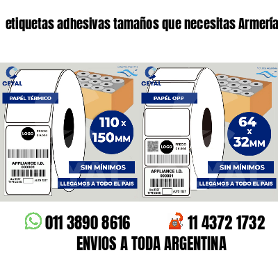 etiquetas adhesivas tamaños que necesitas Armerías
