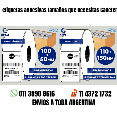etiquetas adhesivas tamaños que necesitas Cadeterías
